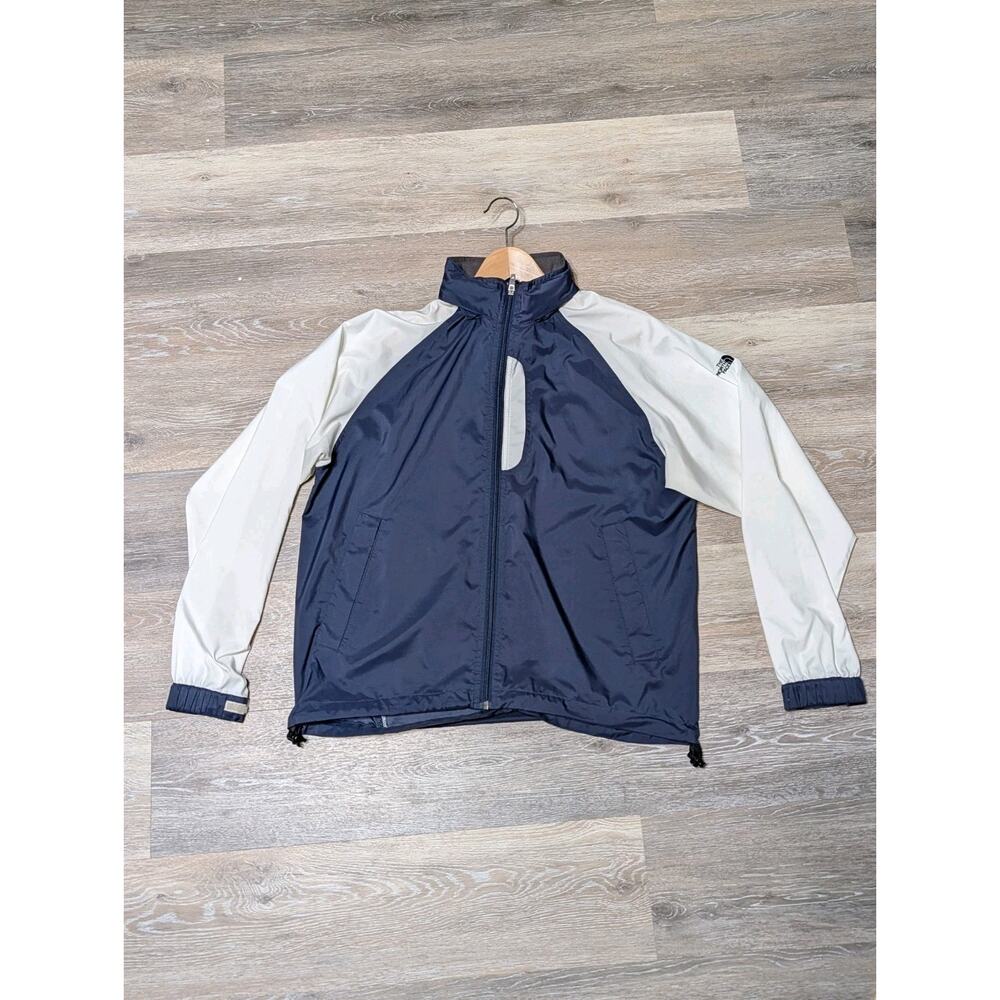 The North Face Mens Medium Nylon Blend Windbreaker Jacket Blue Full Zip